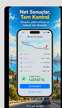 Yakıt Hesap sonuç ekranı